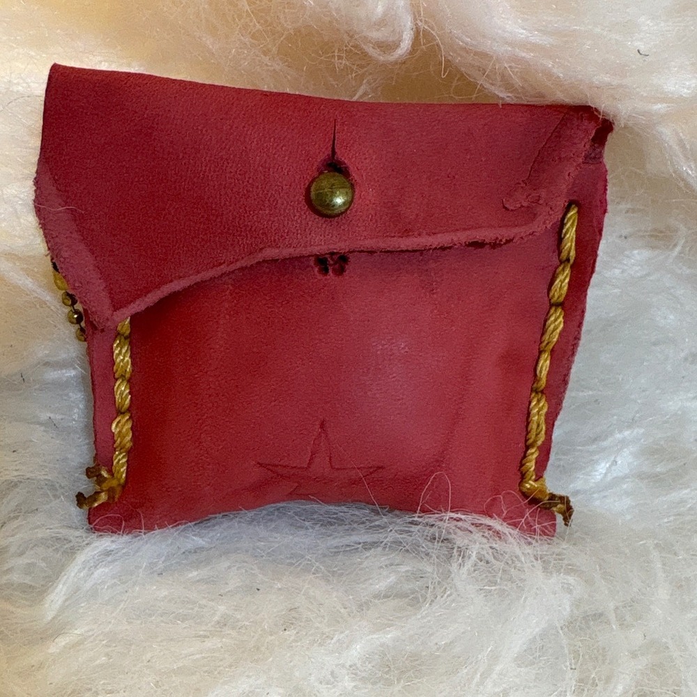Casa Blanca Leather Coin Pouch Star Embossed Whipstitch Small Wallet